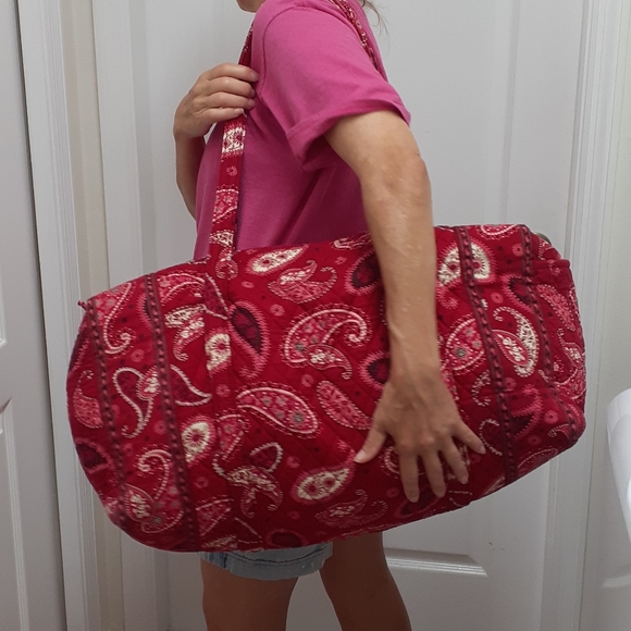Vera Bradley Handbags - Large Vera Bradley Mesa Red Paisley Duffel